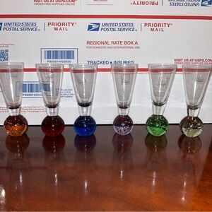 LOT OF 6 DIFFERENT COLOR NEW CIRCLEWARE FIREBALL SHOT GLASSES, DISCONTINUED